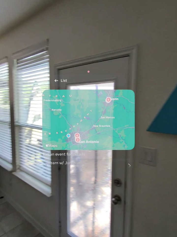 Map of nearby events seen through Meta Ray-Ban Display